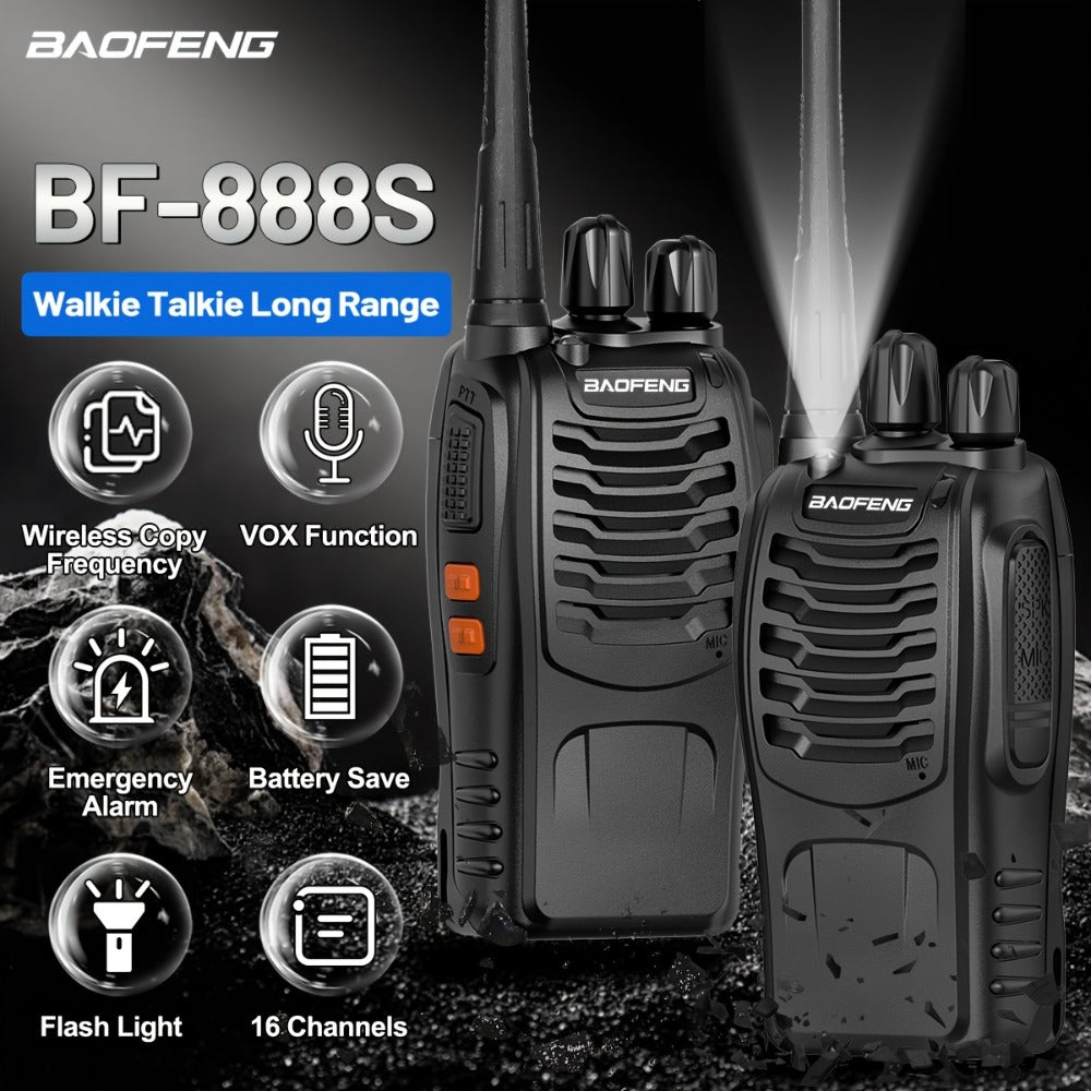Baofeng Long Range Walkie Talkies for Adults with Earpieces 16 Channel Rechargeable Two Way Radio VOX for a Home Lash Beauty Routine