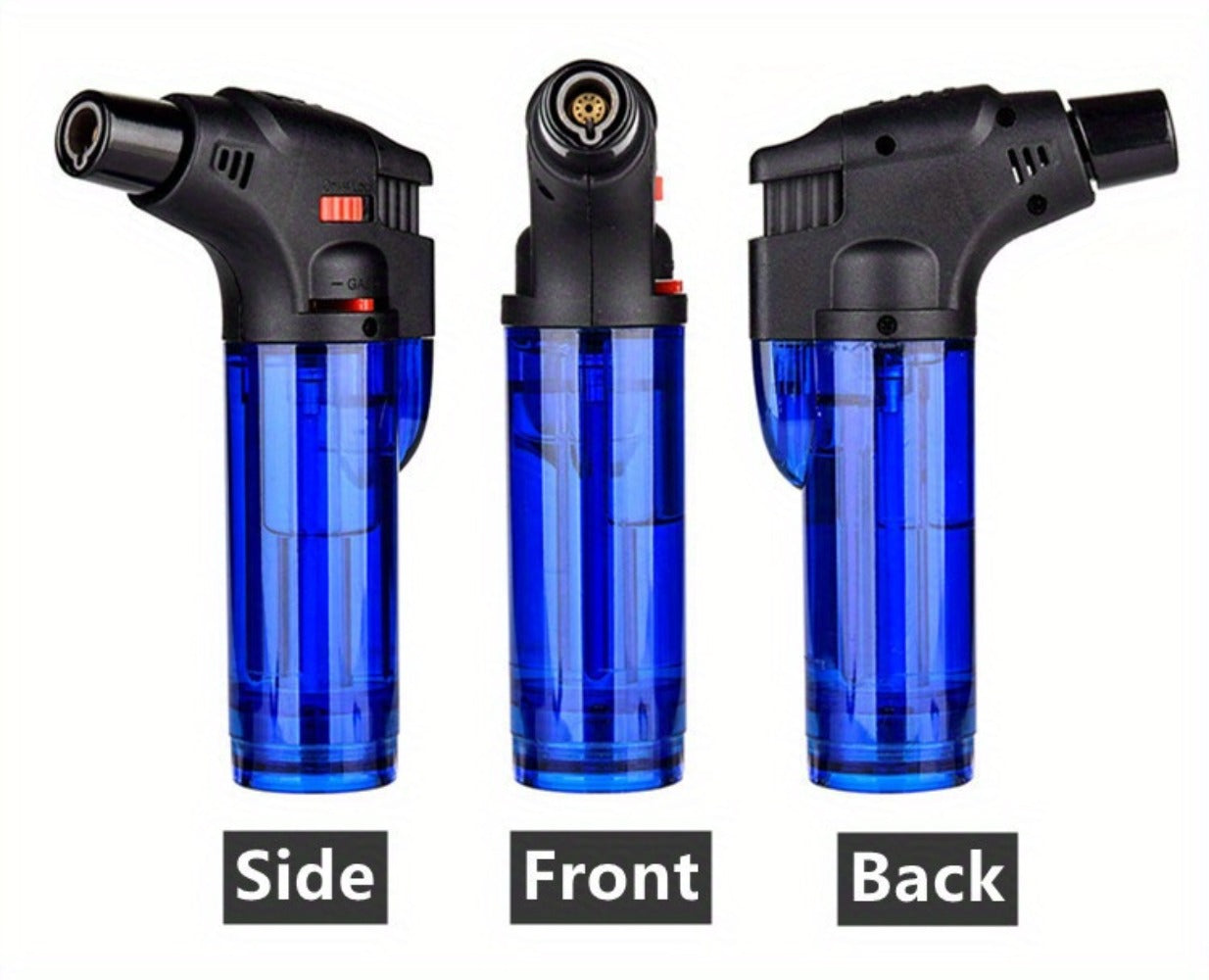 Butane Torch Lighter 6pcs Big Jet Flame Refillable & Adjustable Mini Blow Torch - Gift Box Set for Camping
