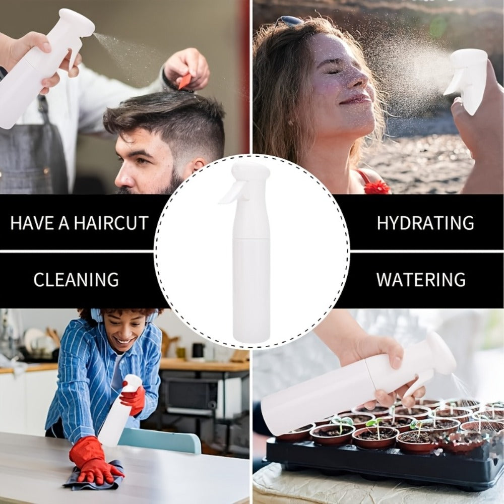 Fine Mist Spray Bottle 300ml 10oz Refillable Fragrance-Free Plastic Sprayer for Hair Styling Salon Barber Gardening Plant Watering Cleaning