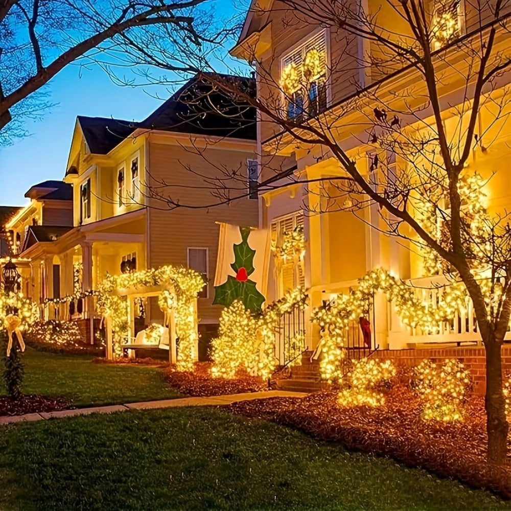 1000 LED 328ft Fairy String Lights Outdoor - White Twinkle Gypsophila Style, 8 Modes, Flexible Wire for Garden