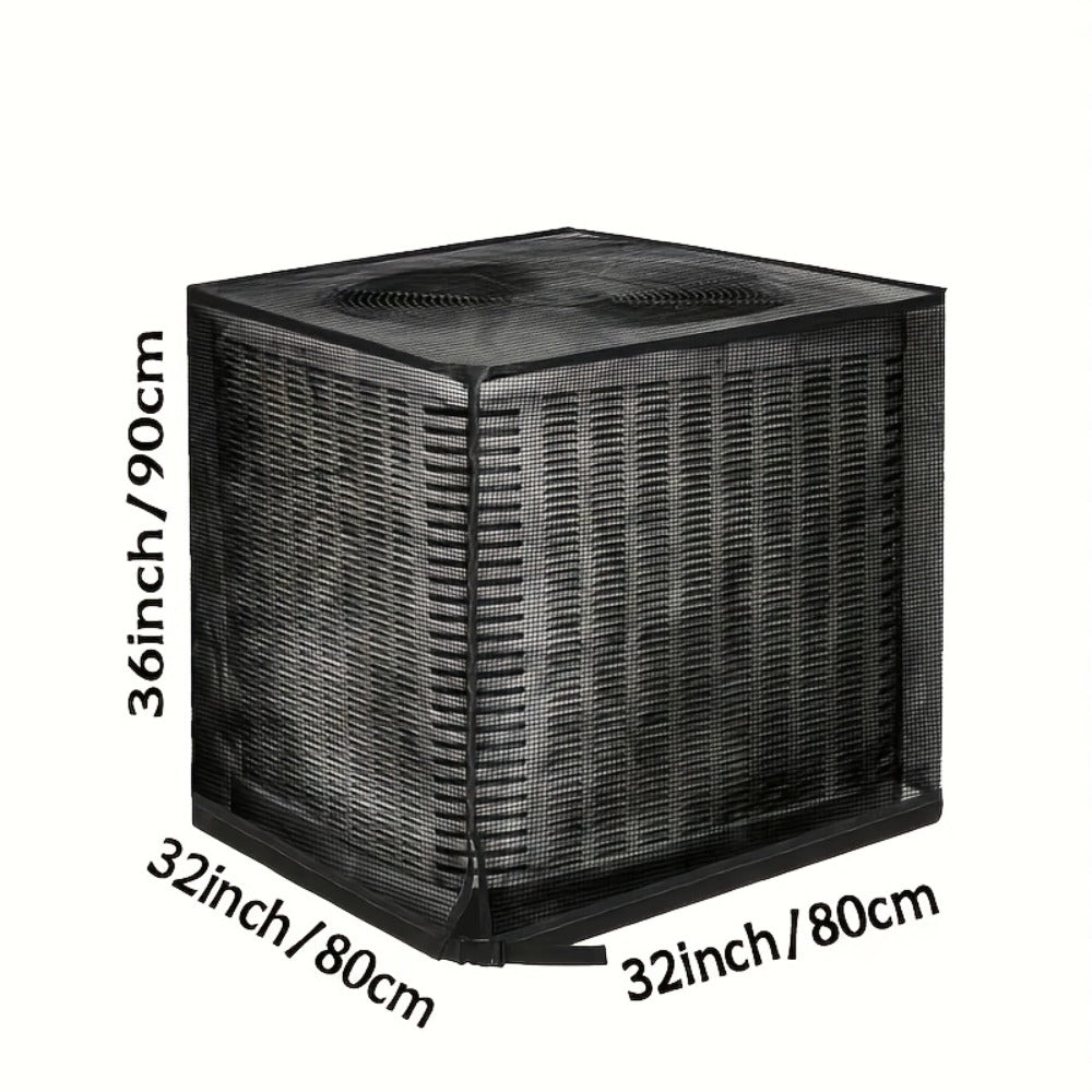 Outdoor AC Unit Cover Heavy Duty Waterproof Central Air Conditioner Cover with Mesh Vent Adjustable Straps UV Rain Snow Debris Bug Leaf