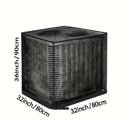 Outdoor AC Unit Cover Heavy Duty Waterproof Central Air Conditioner Cover with Mesh Vent Adjustable Straps UV Rain Snow Debris Bug Leaf