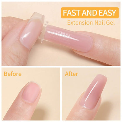 36-Color Polygel Nail Extension Kit with LED UV Lamp, Complete Poly Gel Starter Set with Dual Forms, Slip