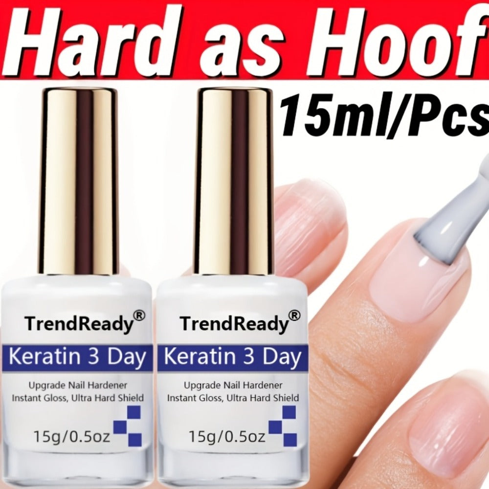 Nail Hardener for Weak Brittle Splitting Nails 2 Pack – Fast Drying White Nail Strengthener with Vitamin E