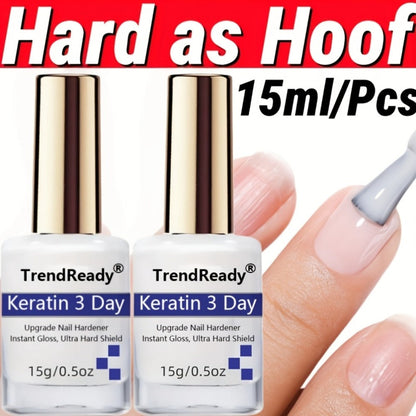 Nail Hardener for Weak Brittle Splitting Nails 2 Pack – Fast Drying White Nail Strengthener with Vitamin E