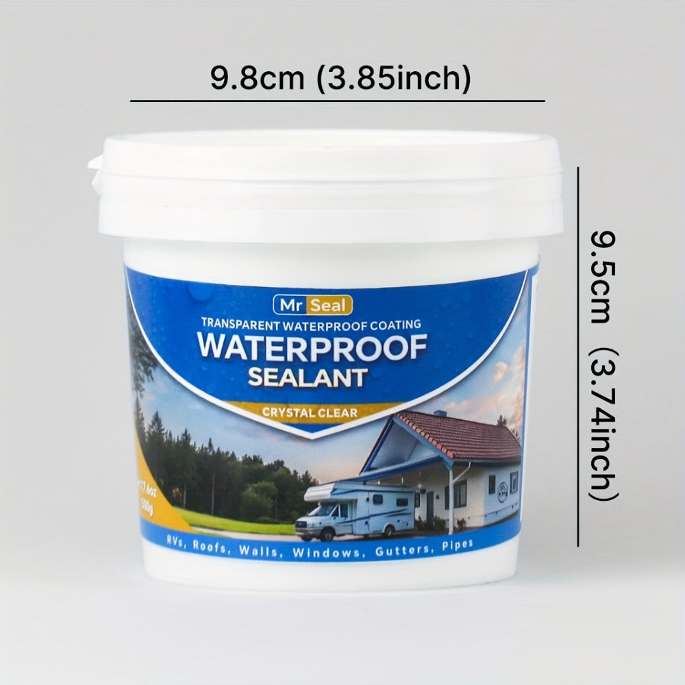 Clear Waterproof Sealant for RV Roof – Transparent Leak Repair Glue for Pipes, Gutters, Walls & Multi-Surface | Fast-Dry Water-Based Crack