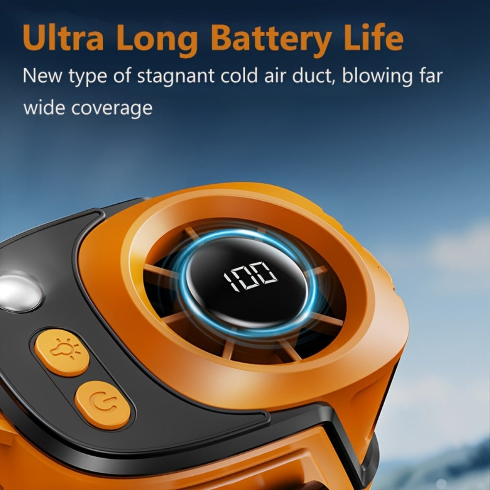 Portable Fan 3600mAh Three-in-One Waist Clip Model with Adjustable Speeds, LED Light and Digital Display