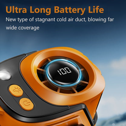 Portable Fan 3600mAh Three-in-One Waist Clip Model with Adjustable Speeds, LED Light and Digital Display