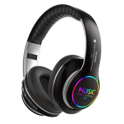 Wireless Headphones Deep Bass Foldable Built-in Mic 3.5mm Wired Stereo Sound Type-C for Bedside Audio, Alarms and Room Entertainment