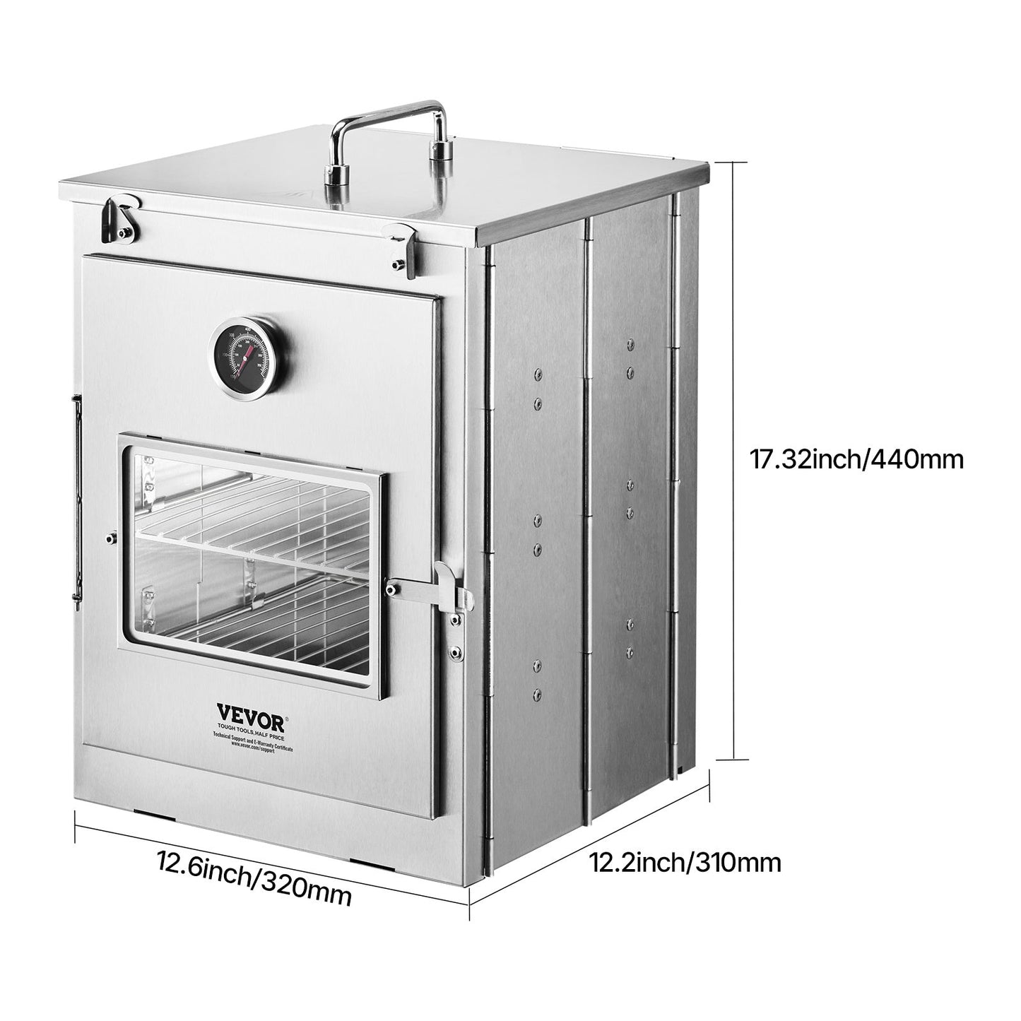 Camping Oven Portable Foldable 3-Tier Stainless Steel Outdoor Baking Oven with Grill Racks for Wood Stove BBQ Propane