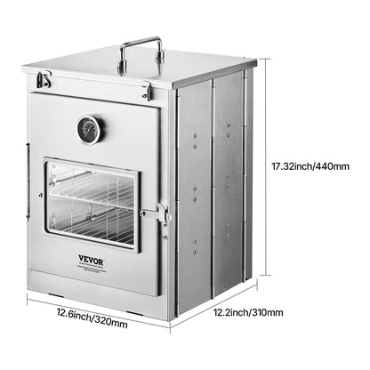 Camping Oven Portable Foldable 3-Tier Stainless Steel Outdoor Baking Oven with Grill Racks for Wood Stove BBQ Propane