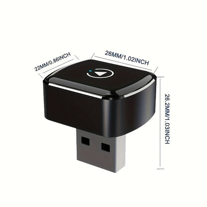 Compact Black M32 USB Adapter for Factory Wired CarPlay and Android Auto Systems with Pictured Connector
