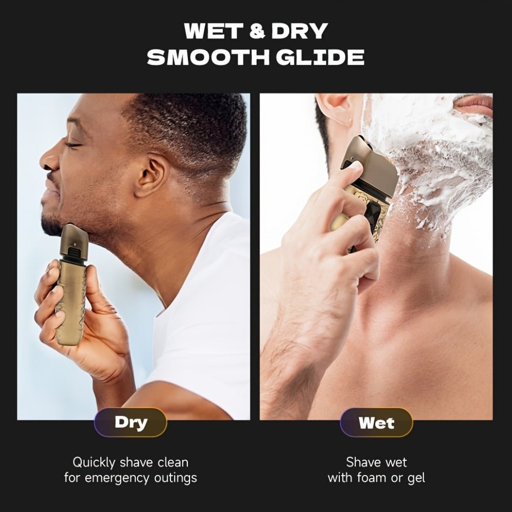 Cordless Electric Foil Shaver Grooming Kit for Men with Barber Shears Beard Mustache Trimmer Bald Head Razor Haircutting Set Father's Day