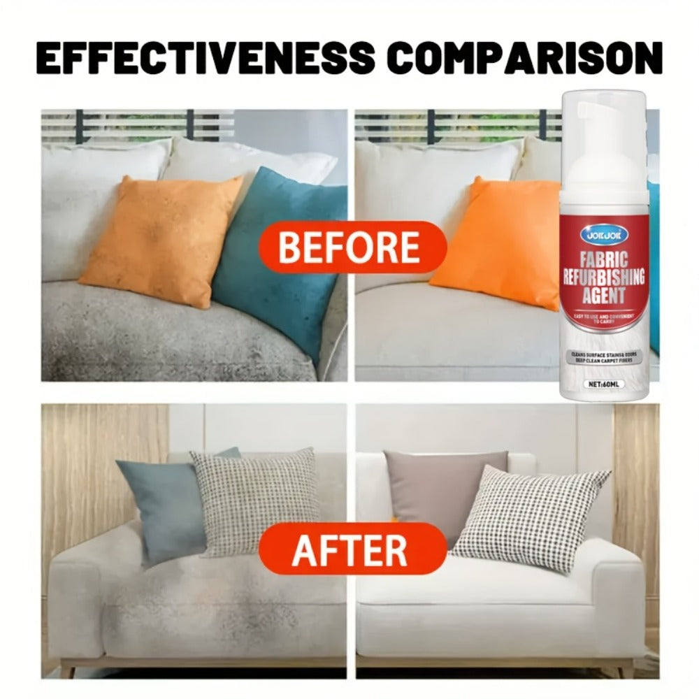 Fabric & Upholstery Cleaner Spray 2.03oz with Towel, Deep Stain Remover for Carpet, Sofa & Car Interior
