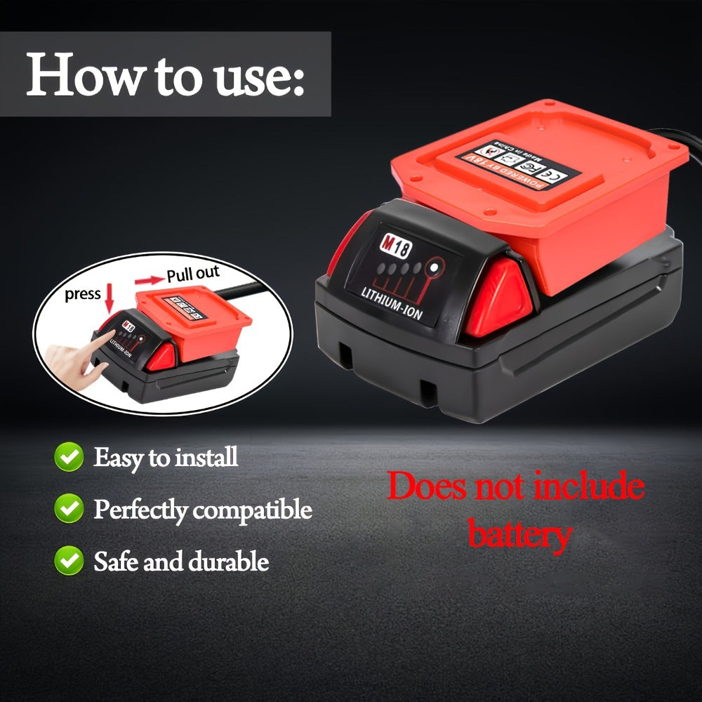 Jump Starter Cable Clip for 20V Tool Battery – 8AWG 5.9FT Portable Car Boost Cable 12V-24V, No Internal Battery Needed