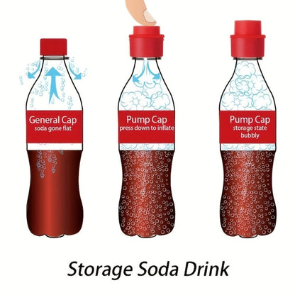 Soda Bottle Caps 3-Pack Carbonation Saver, Squeeze to Restore Bubbles & Lock in Freshness for Home Cooking, Dining and Outdoor Meals