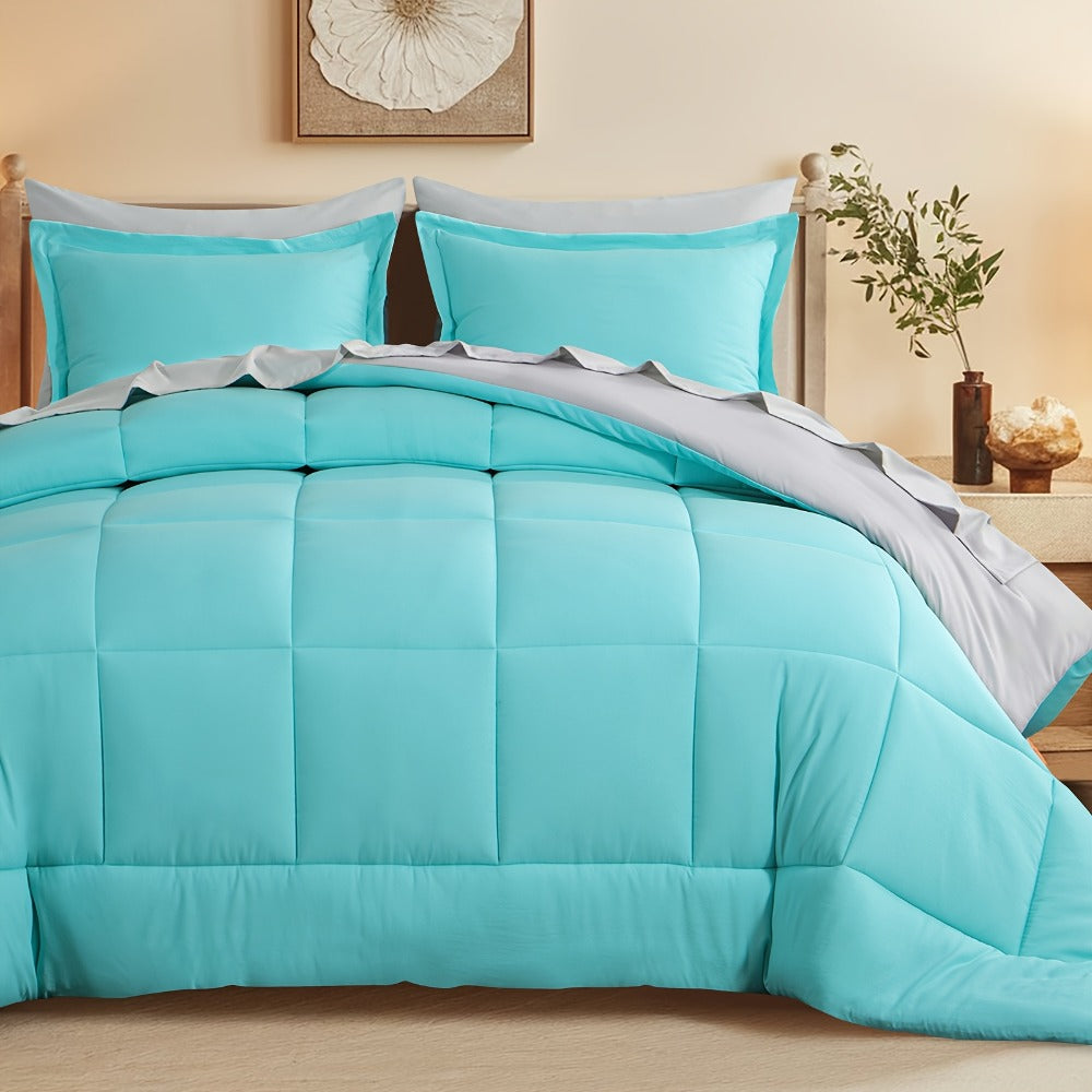 7 Piece Comforter Set Luxury Soft Fluffy Bedding All Season Bed in a Bag with Comforter Fitted Sheet Flat Sheet Pillowcases Hypoallergenic
