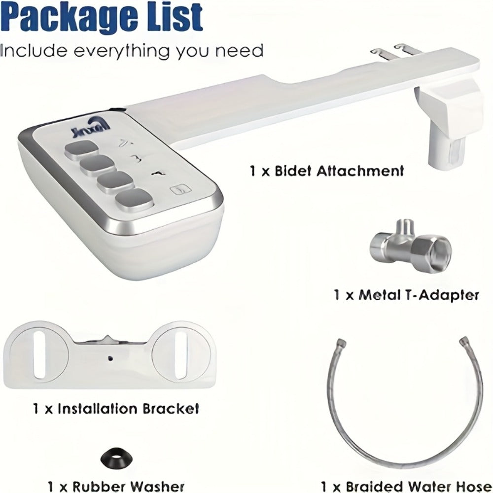 Bidet Attachment for Toilet Ultra-Slim, Non-Electric Cold Water Sprayer, Retractable Self-Cleaning Nozzle