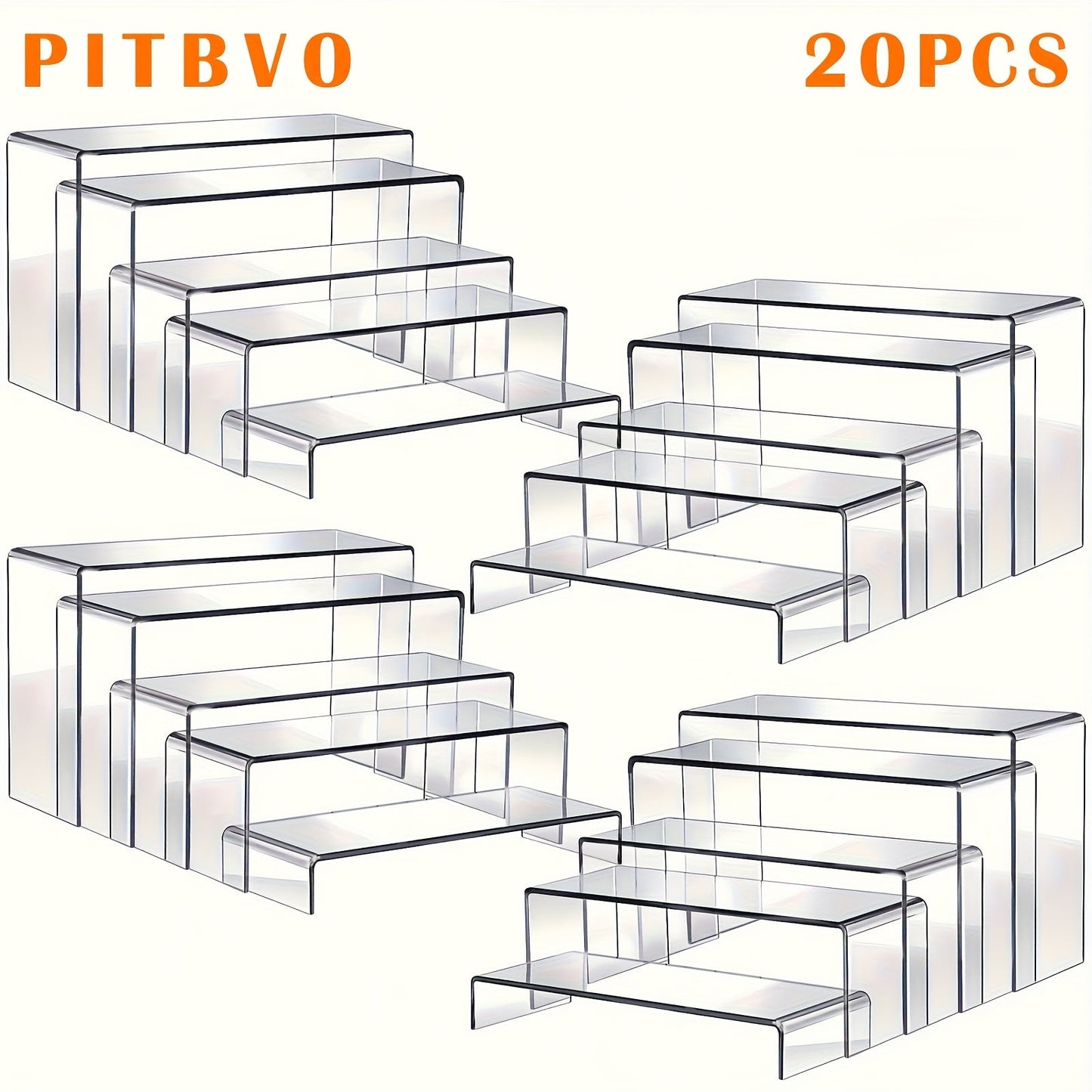 Acrylic Display Risers Clear Transparent Stands for Funko Pop Figures, Cupcakes, Jewelry, Perfume Bottles
