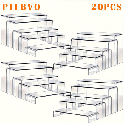 Acrylic Display Risers Clear Transparent Stands for Funko Pop Figures, Cupcakes, Jewelry, Perfume Bottles