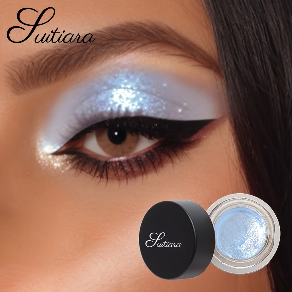 Shimmer Jelly Eyeshadow 2 Pack, Icy Cool Tone Frosty Glow Gel Eye Makeup, Non-Creasing Blendable Formula