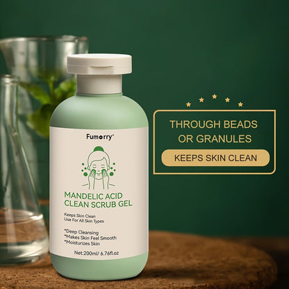 Mandelic Acid Exfoliating Gel 200ml with Aloe & Rose Extract, Deep Cleansing Pore Cleanser for Face & Body