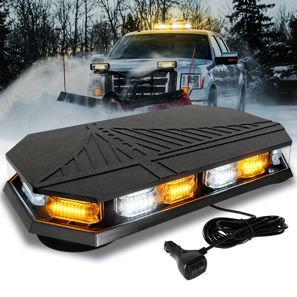 126 LED Roof Strobe Beacon Light Bar IP67 Waterproof Emergency Hazard Flashing Warning Light 12-24V for Construction Vehicles Tow Trucks