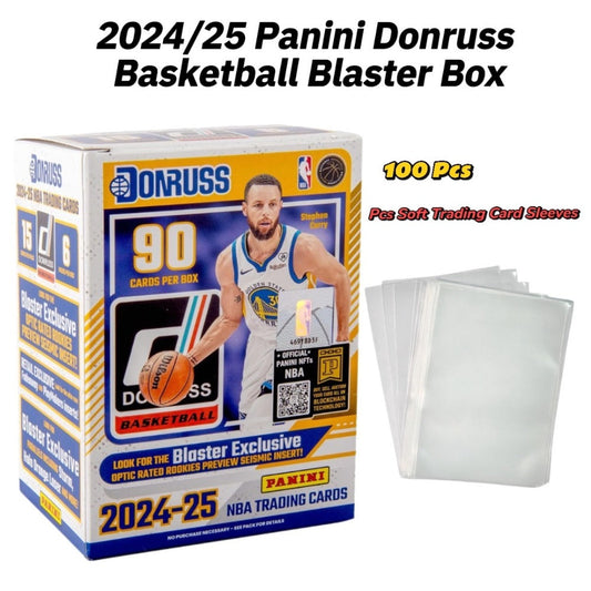 Sports Trading Cards, 2024-25 Panini Donruss NBA Blaster Box with 90 Cards and 25 Toploaders