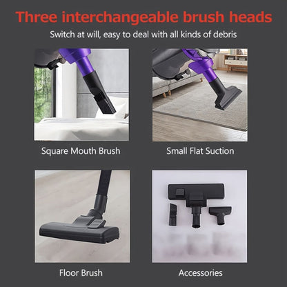 600W 4-in-1 Handheld Stick Vacuum Cleaner 20Kpa Strong Suction Low Noise Design - Portable for Pet Hair