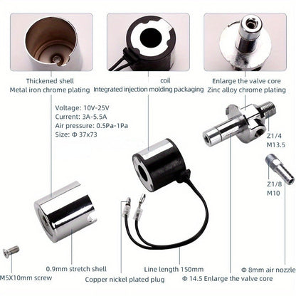 Train Air Horn Kit 135DB 4 Trumpet – 12V/24V Electric Solenoid, Zinc Alloy Chrome, Fits Truck Pickup Car Caravan Motorcycle Trailer