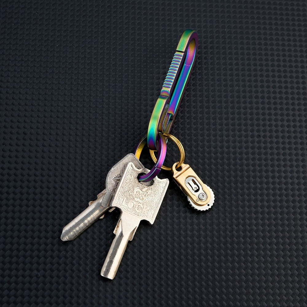 EDC Pocket Knives & Tools - Knife Keychain Mini Folding Brass with Thumb Stud Drop Point Blade & - product detail view 9
