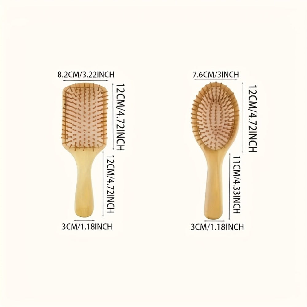 Hair Accessories Personalized Wooden Hair Brush with Engraved Name and Round or Square Shape