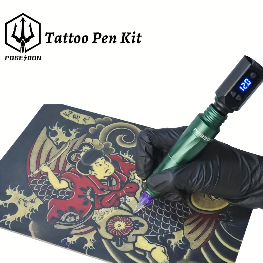 Tattoo Machine Kit LTK06 Wireless Rotary Pen with Carry Bag, 20 Cartridges, 11 Inks, Caps and Practice Supplies