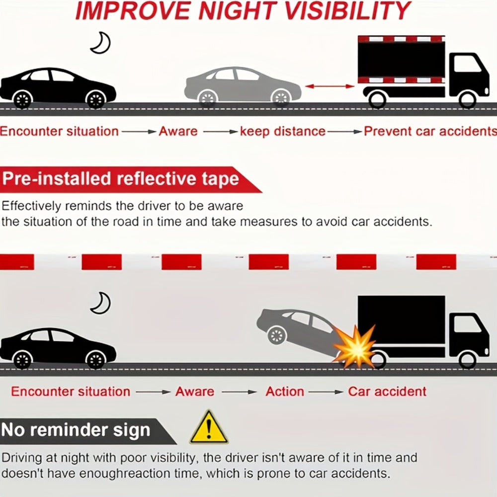 DOT-C2 Reflective Tape 2"x60' High Intensity Prismatic Self-Adhesive Safety Strip – Waterproof Wear-Resistant Ultra Bright for Cars Trucks