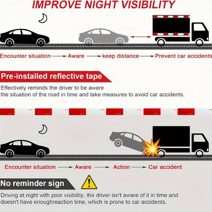 DOT-C2 Reflective Tape 2"x60' High Intensity Prismatic Self-Adhesive Safety Strip – Waterproof Wear-Resistant Ultra Bright for Cars Trucks