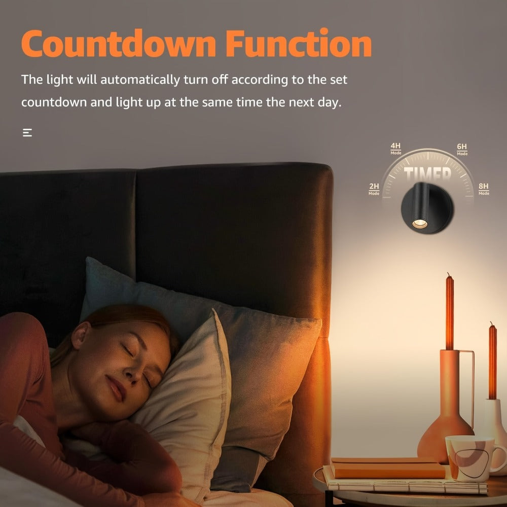 Rechargeable Indoor Spotlight LED, 3-Color Dimmable with Remote & Timer, 350° Adjustable, 2500mAh Battery