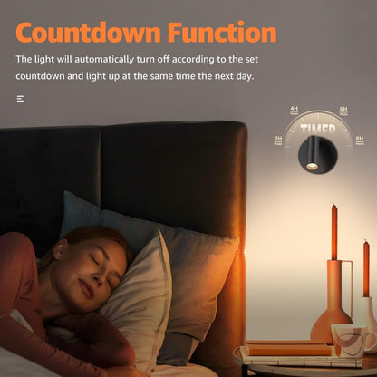 Rechargeable Indoor Spotlight LED, 3-Color Dimmable with Remote & Timer, 350° Adjustable, 2500mAh Battery
