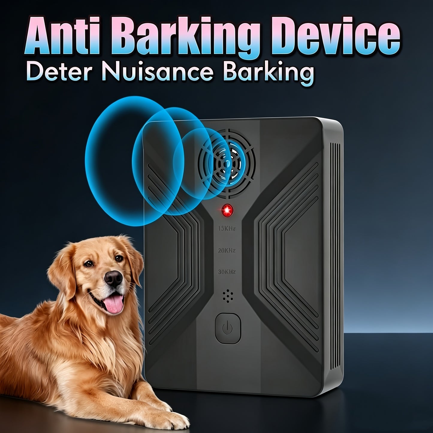 55ft Rechargeable Ultrasonic Bark Deterrent – USB Charged 1-Month Battery, 3 Frequency Modes 15–30KHz | Mountable Dog Barking Stopper