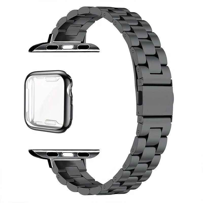 Slim Waist Apple Watch Steel Band & Half Shell Case 3-Piece Set for an Everyday Personal Care Routine