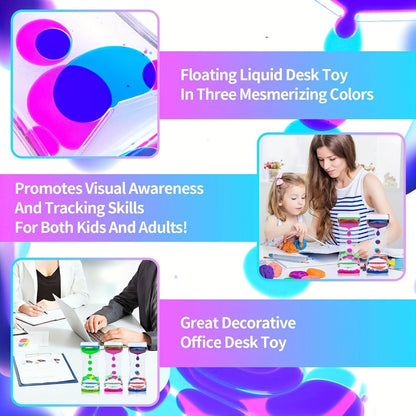 Liquid Motion Bubbler Hourglass Sensory Toy 6 or 12 Pack, Colorful Calming Timer Fidget Toy for Kids