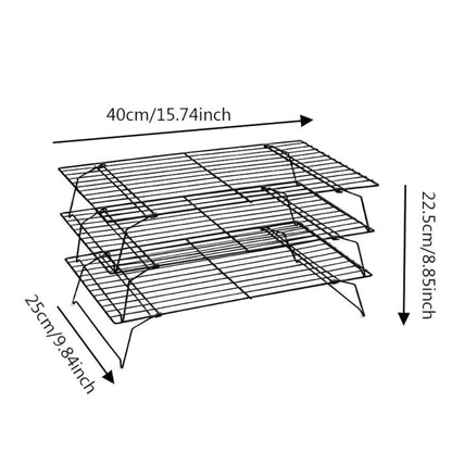 4-Tier Collapsible Cooling Rack Set with Muffin Cups – Metal Wire Baking Rack for Cookies Cakes for Grilling, Camping and Outdoor Meals