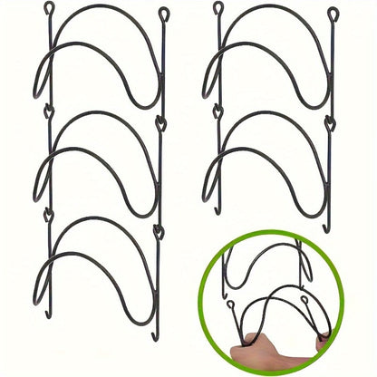Wall Mounted Towel Rack with Hooks 6pcs Iron Hanging Rack Set Multi-Layer Wall Storage Organizer for Bathroom, Bedroom & Kitchen