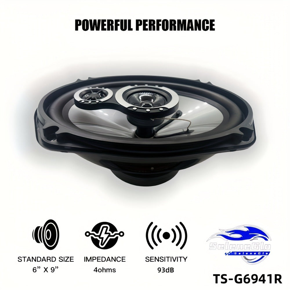 6x9 Inch Coaxial Car Speakers 1000W Max – 2-Way HiFi Full Range Stereo with Soundproof Enclosures, Bass Boost, Pure Copper Coil