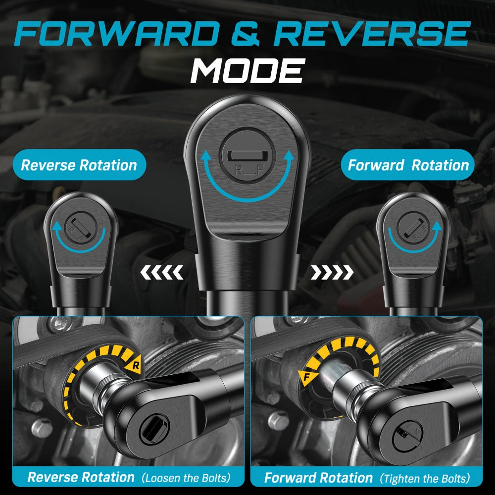 21V Power Ratchet Wrench Set 3/8'' Drive, 59 Ft-lbs 400 RPM Cordless Electric Ratchet, Variable Speed Trigger