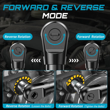 21V Power Ratchet Wrench Set 3/8'' Drive, 59 Ft-lbs 400 RPM Cordless Electric Ratchet, Variable Speed Trigger