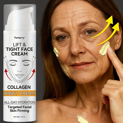 Snail Mucin Collagen Night Cream Firming Lifting Tightening Hydrating Moisturizing Anti-Aging Face Cream Soft Elastic Skin All Skin Types