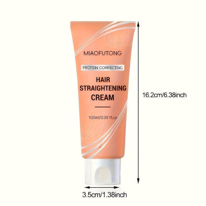 Smoothing Hair Straightening Cream with Protein & Keratin, Deep Frizz Control Treatment for All Hair Types