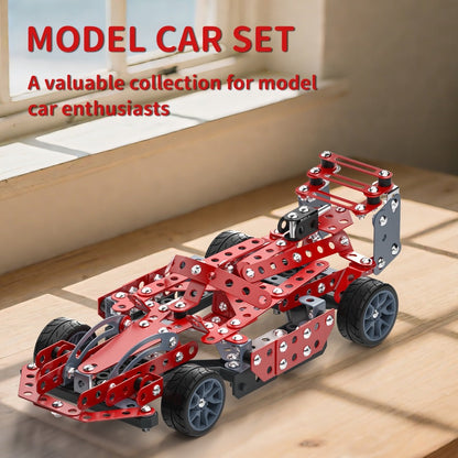 STEM Building Kit Model Car 283-287 Pcs Motorized Assembly Vehicle Toy with Tires & Openable Hood