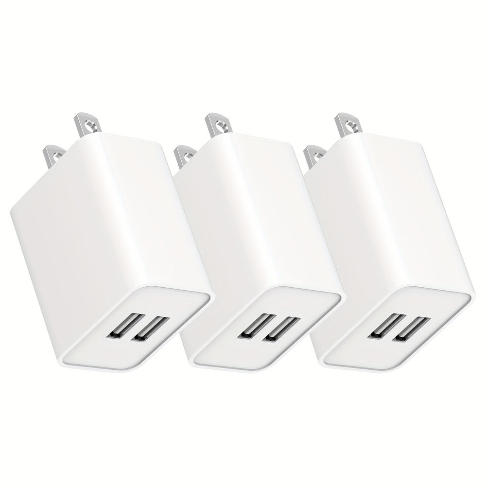 USB Wall Charger Cube Multi-Pack 2/3/4-Pack Dual Port 5V 2.1A with Short Circuit Protection