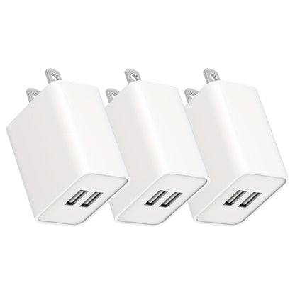 USB Wall Charger Cube Multi-Pack 2/3/4-Pack Dual Port 5V 2.1A with Short Circuit Protection
